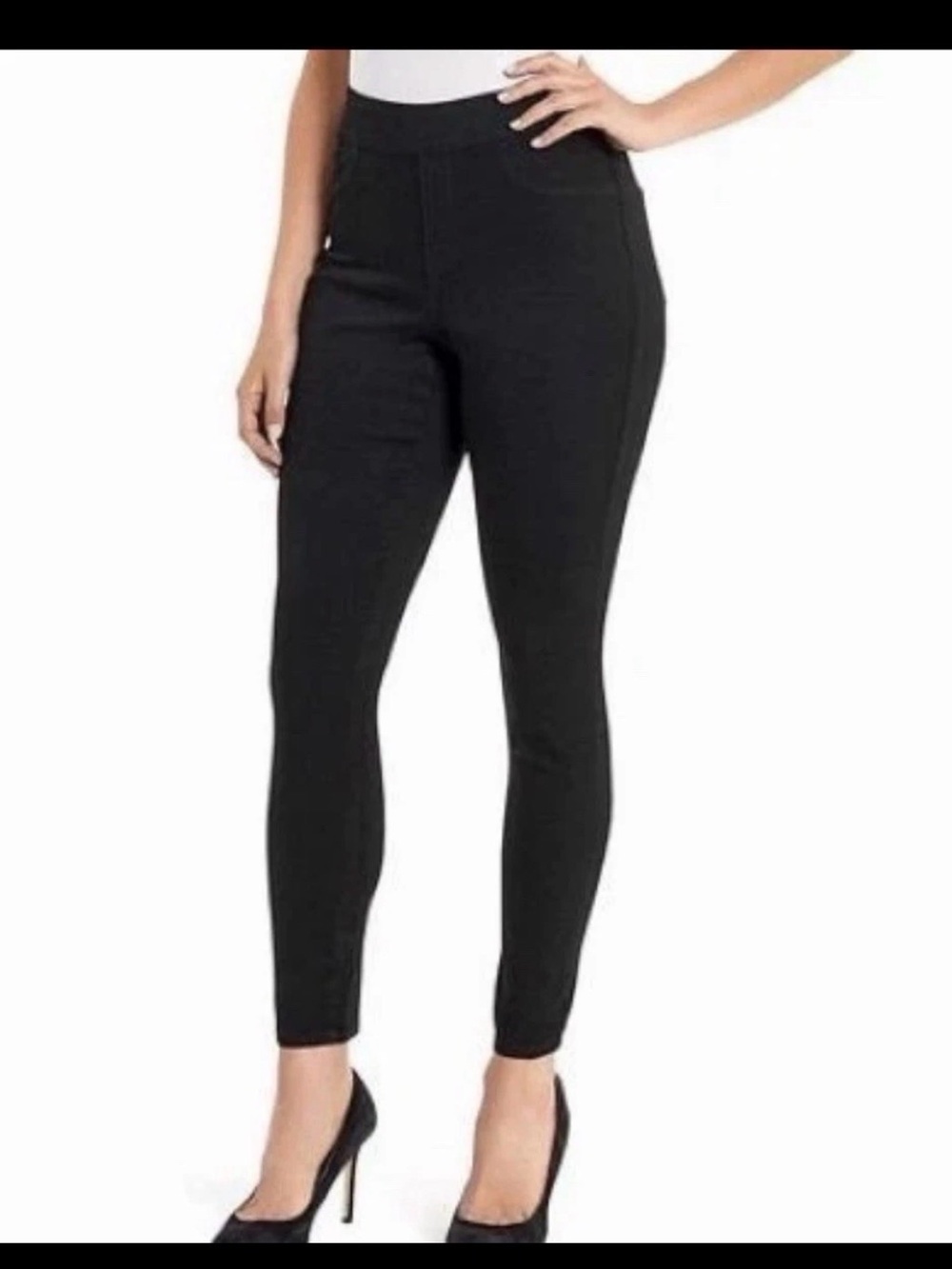 Nine West Heidi Pull-On Skinny Jeans Womens Black Yoga Stretch Size 14R